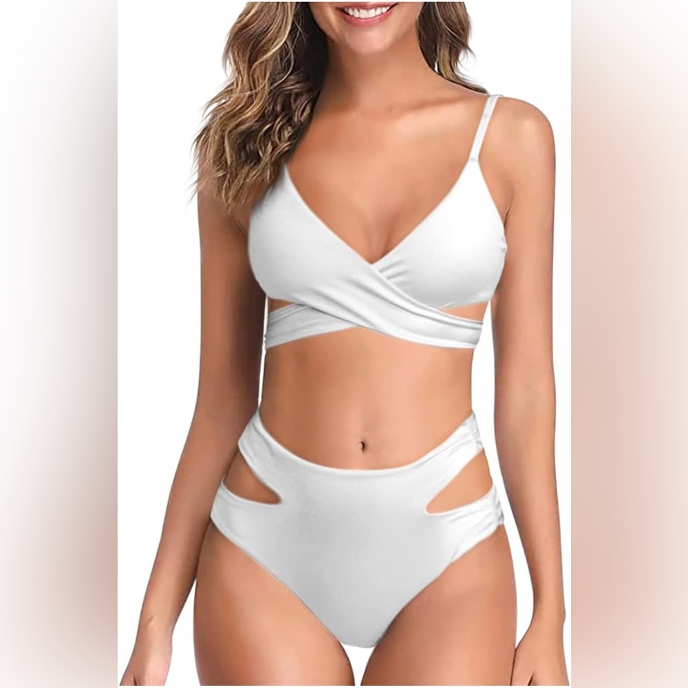 Ladiyo Women's Bikini Sets Wrap High-Waist Cheeky Swimsuit Tie Back size XL